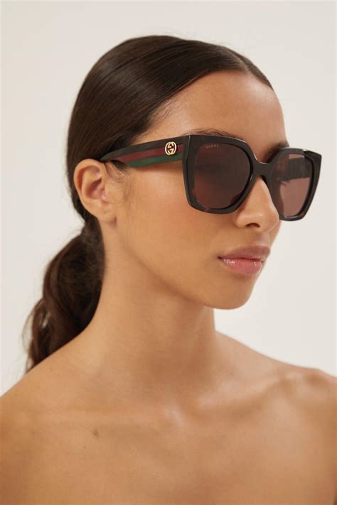 gucci havana flip sunglasses|Gucci 54mm oversized square sunglasses.